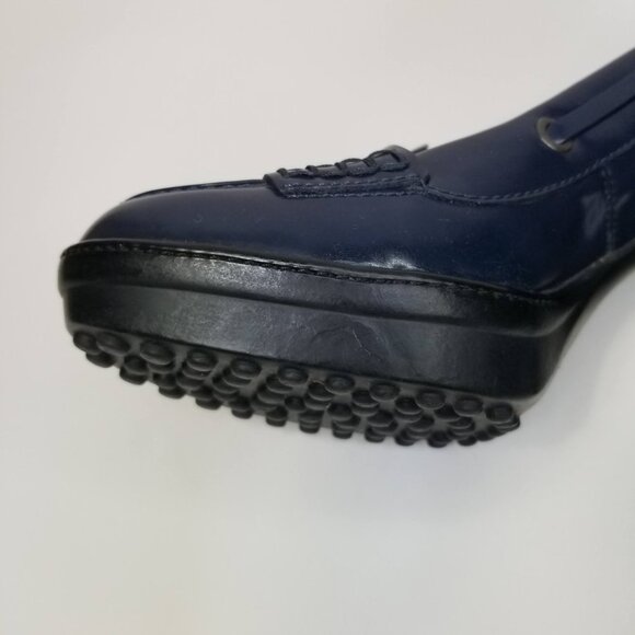 Tod's Women's Patent Leather Penny Loafer Pumps Blue Size EU 35/US 5 block heel - Picture 10 of 15